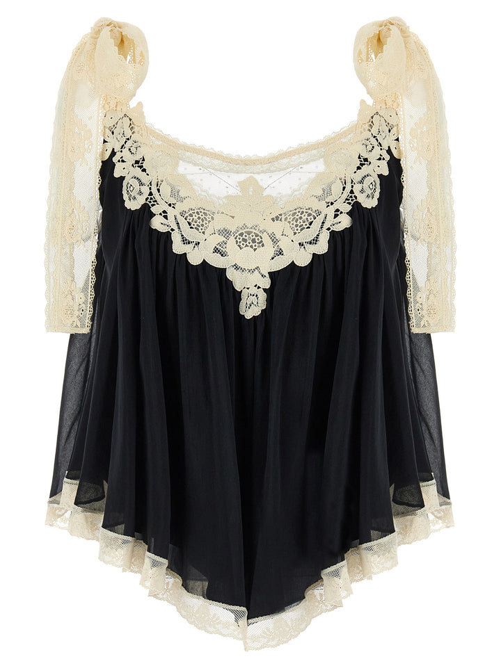 Zimmermann Roselight Tops - White/Black | c5e8d106af6573d5e33140466b6d2a2223711da9