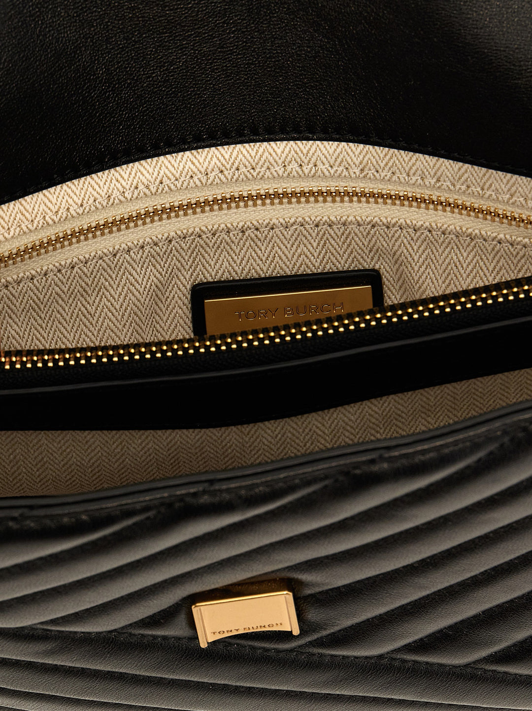 Tory Burch Kira Chevron Convertible Crossbody Bags - Black | 82ee55b2025ddb9aaa258c0a4f8c00c436afdb80