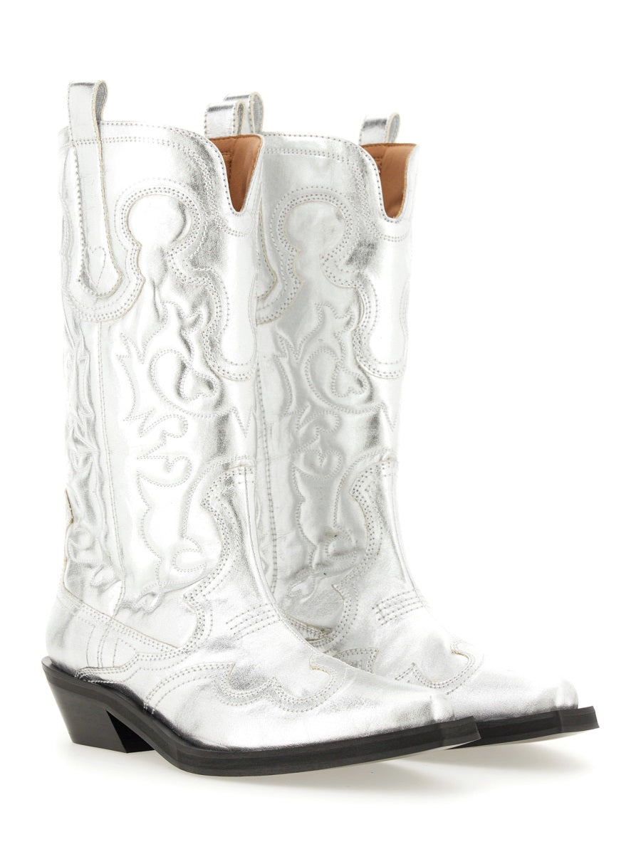Ganni Boots - Silver | Wanan Luxury
