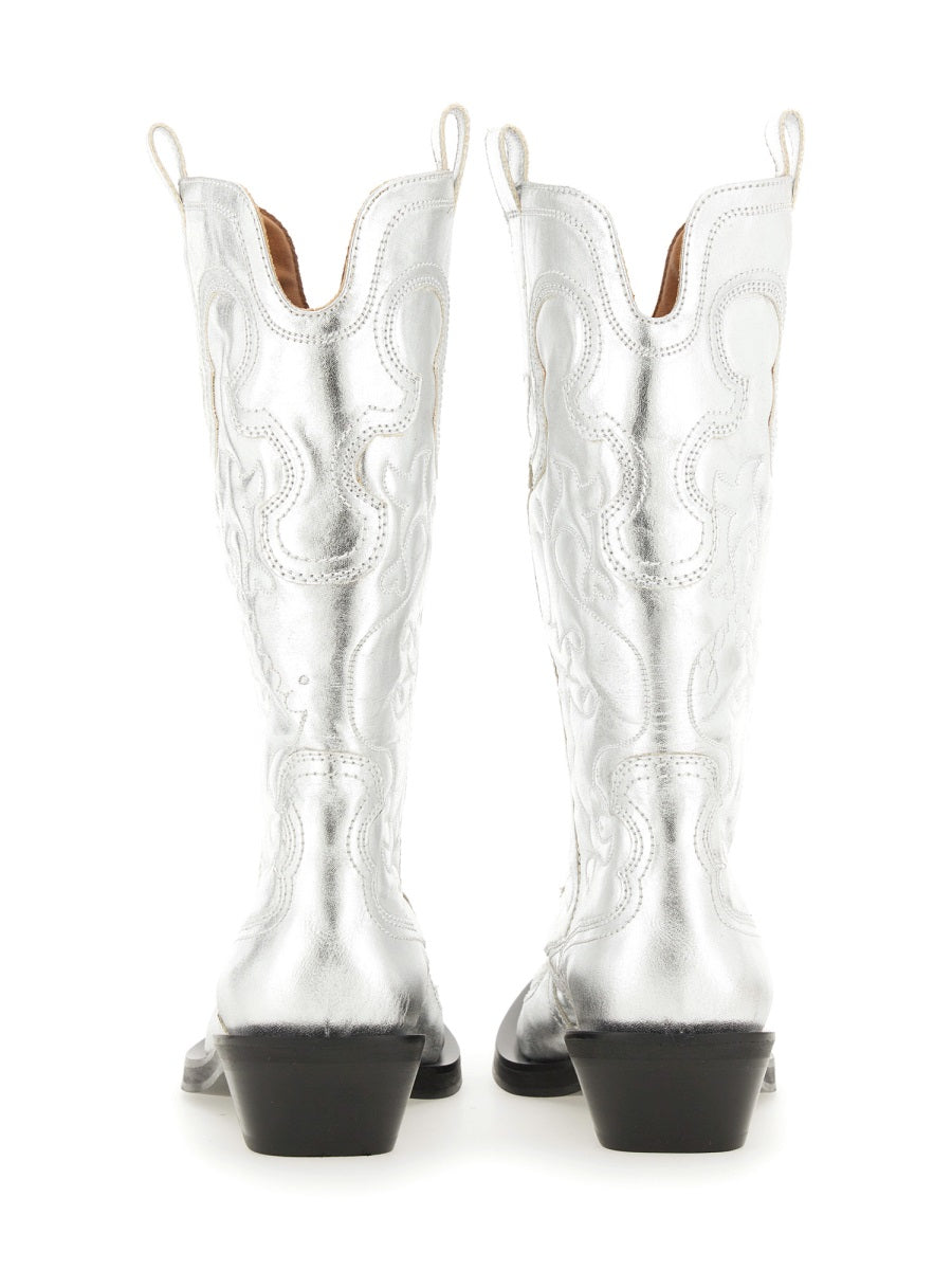 Ganni Boots - Silver | Wanan Luxury