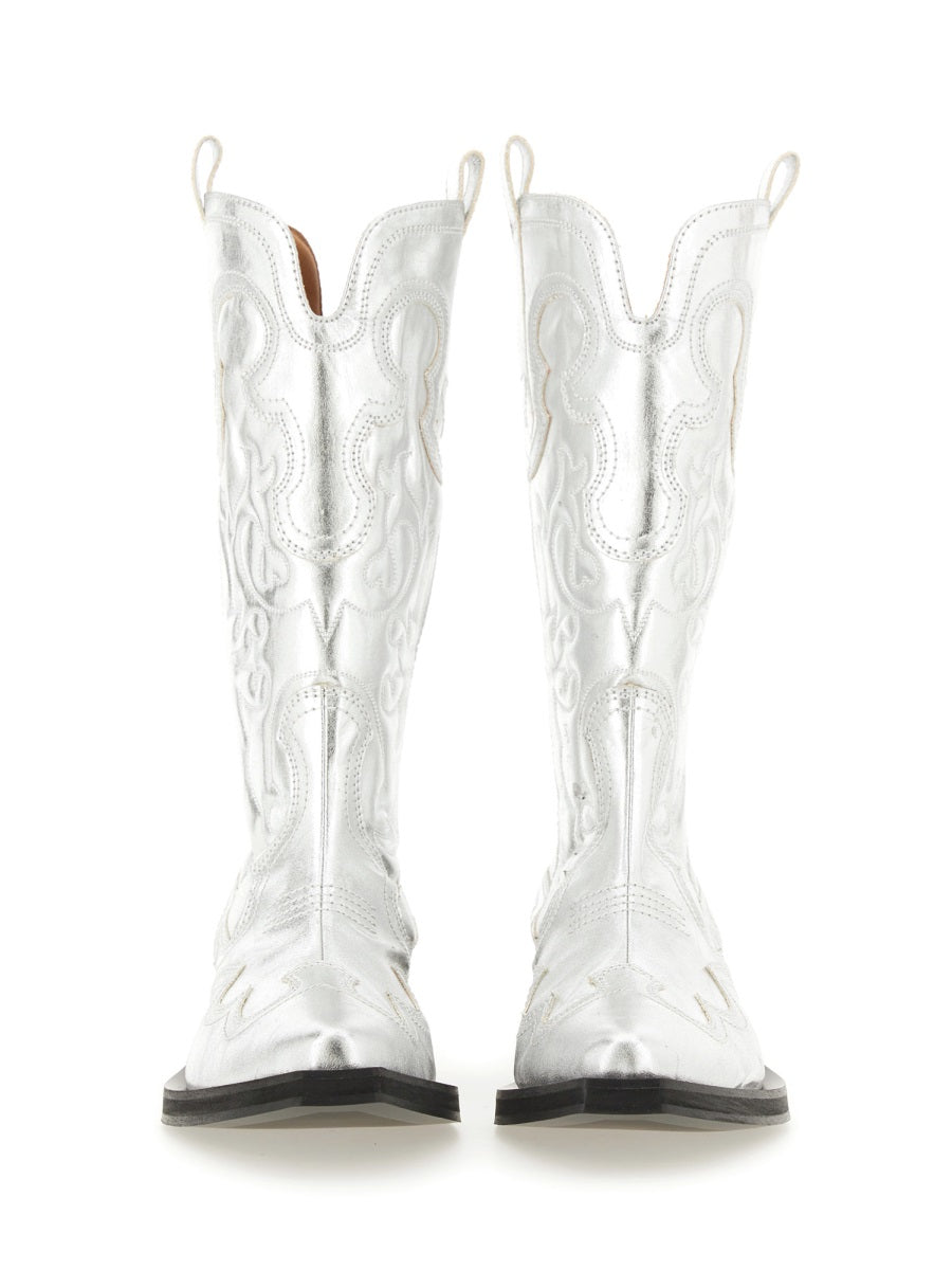 Ganni Boots - Silver | Wanan Luxury