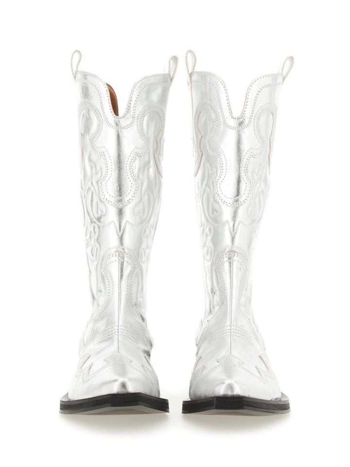 Ganni Boots - Silver | Wanan Luxury