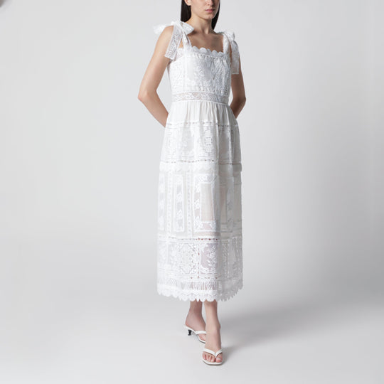 Ivory Aster Dress With Lace Trim