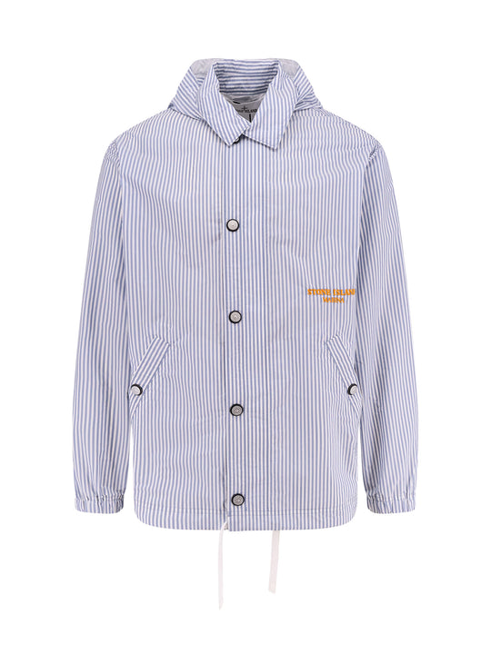 Waterproof Super Compact Striped Canvas Jacket