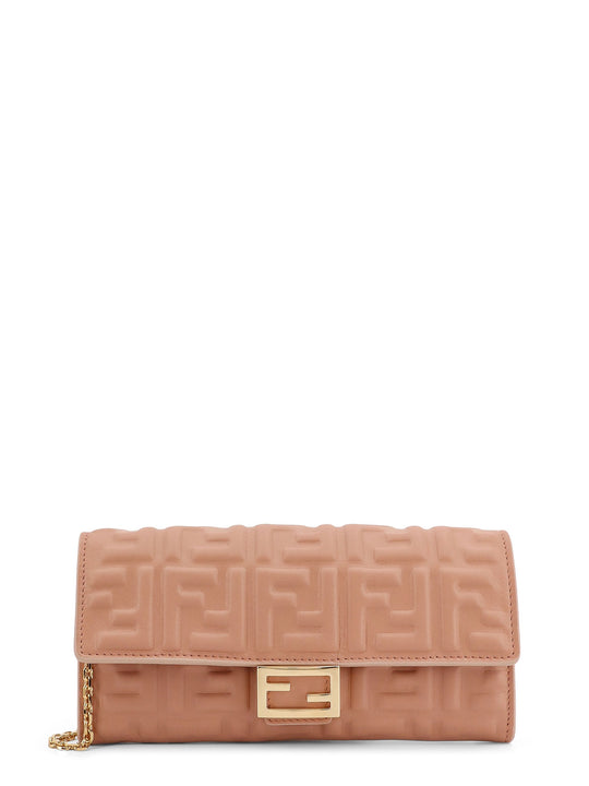 Leather Wallet With Metal Shoulder Strap