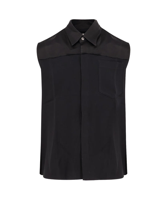 Shirt With Top In Viscose And Acetate Crepe With Satin Back