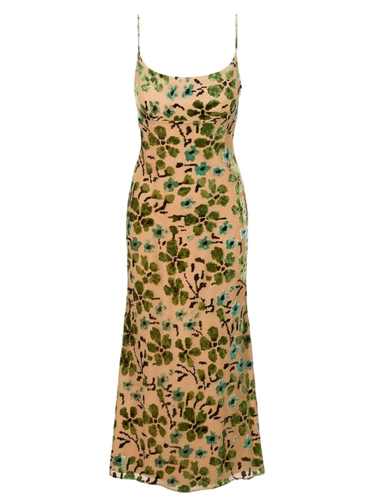 Dianna Dress Moss Floral Tapestry