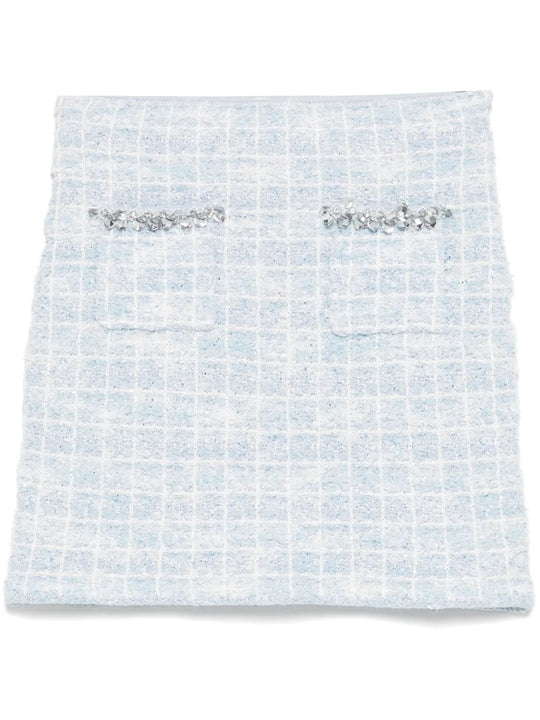 Checked Knit Mini Skirt