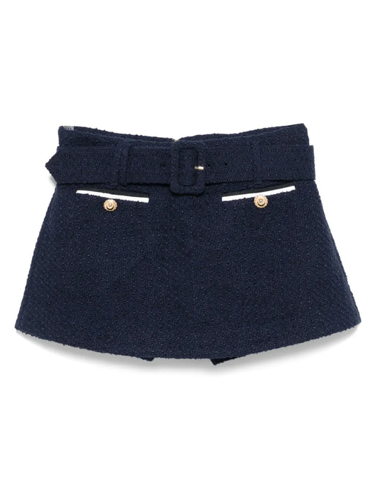 Bouclé Mini Skirt With Shorts