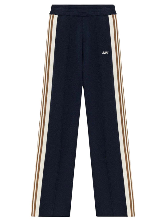 Viscose Blend Trousers With Logo