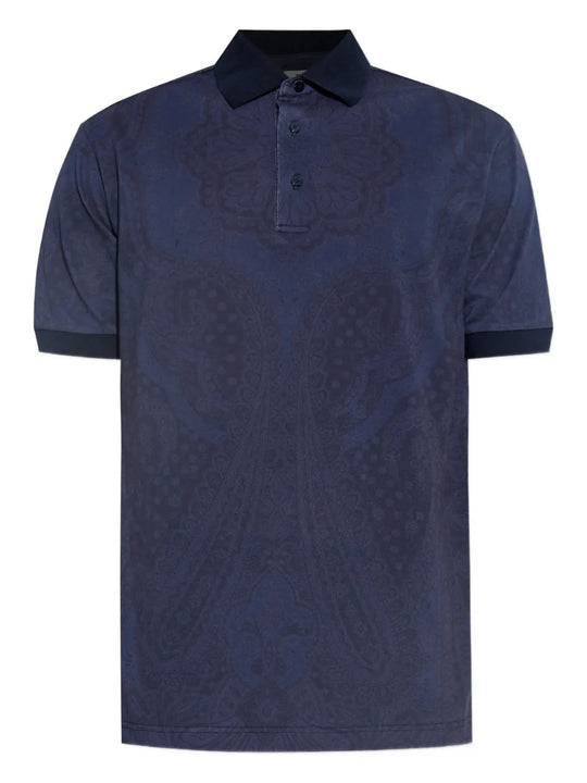 Cotton Polo With Paisley Print
