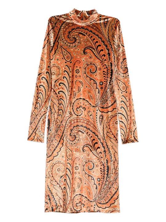 Paisley Print Midi Dress
