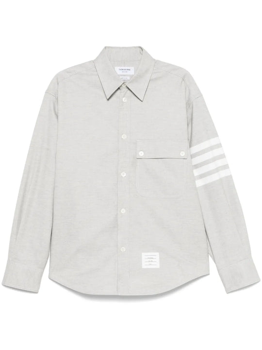 Cotton Shirt With Four-Stripe Detail