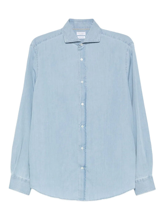 Long-Sleeved Denim Shirt