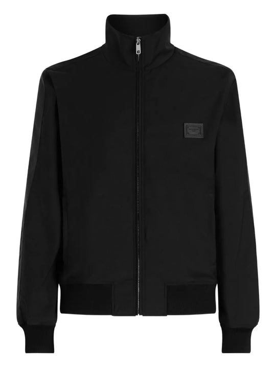 Logo-Patch Zip-Up Bomber Jacket