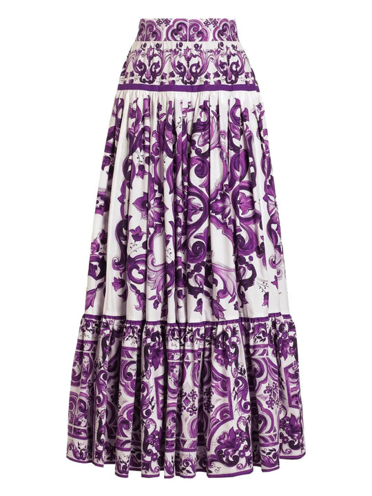 Long Skirt With Majolica Print