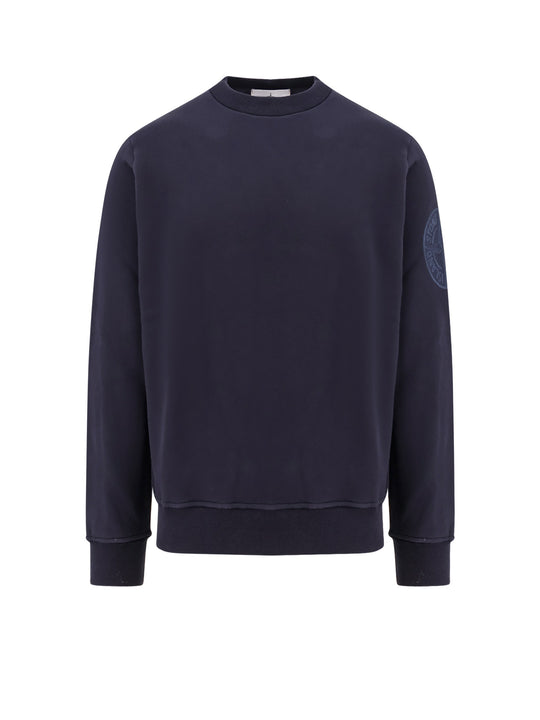 Cotton Sweatshirt With Logo Embroidery On The Left Sleeve