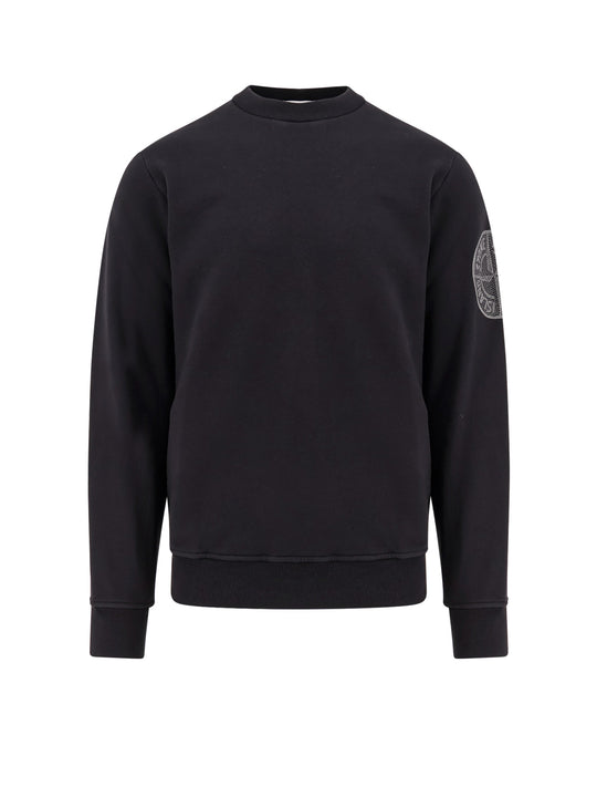 Cotton Sweatshirt With Logo Embroidery On The Left Sleeve