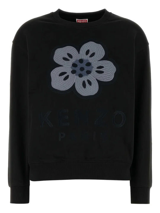 Sweatshirt With Boke Flower Embroidery