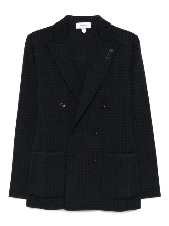 Double-Breasted Jacket With Houndstooth Pattern