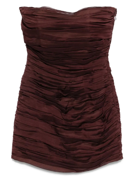 New Ambra Strapless Pleated Short Dress
