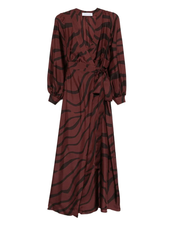 Zebra-Print Wrap Dress