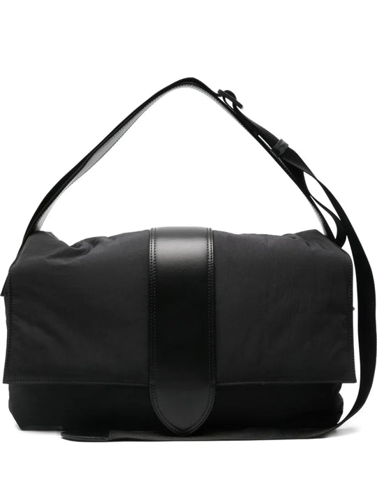 Leather-Trimmed Tote Bag