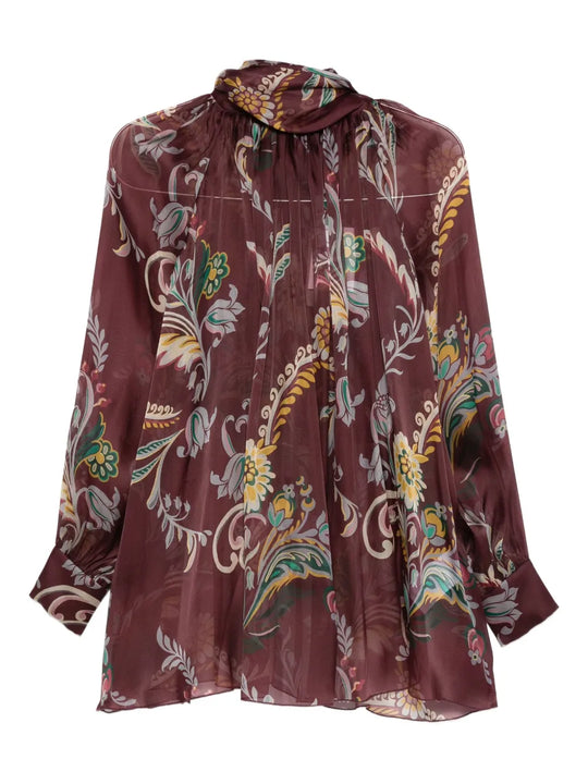 Silk Blouse With Paisley Print