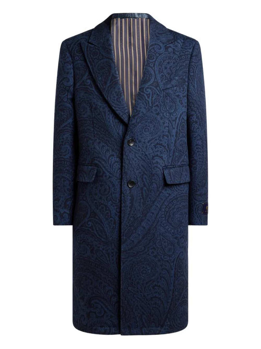Jacquard Paisley Print Coat