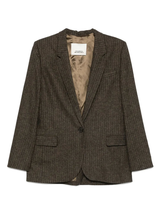 Single-Breasted Pinstripe Blazer