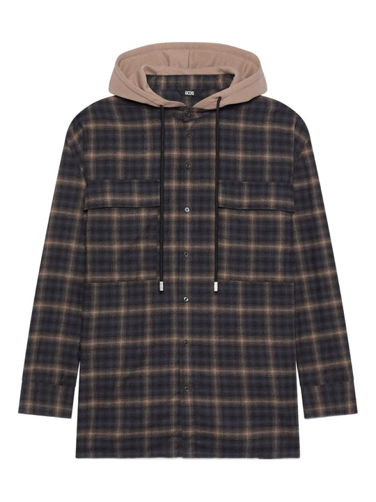 Plaid Hooded Shirt