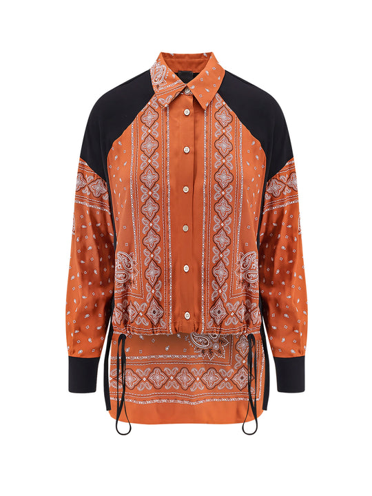 Clocks Viscose Shirt With Bandana Print