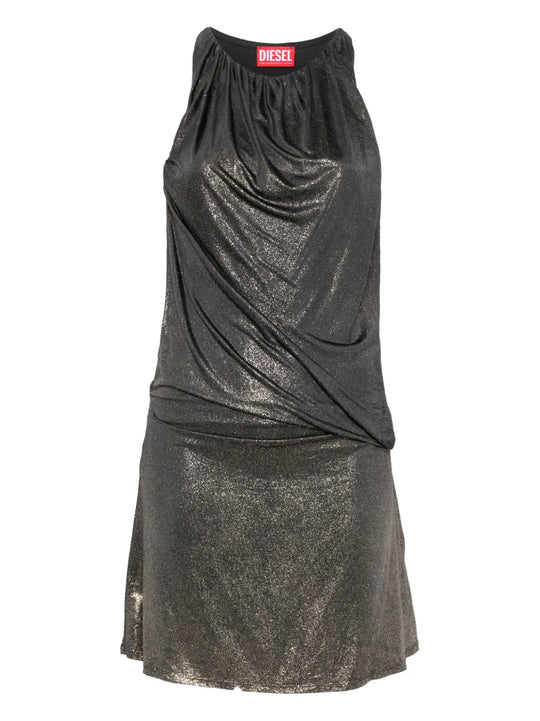 Short Dress With Metallic Effect