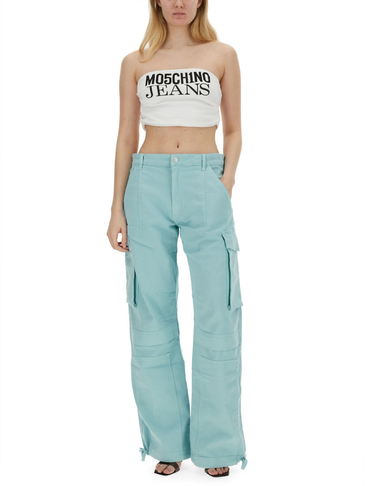 Moschino Jeans Pants - White, Light Blue | Wanan Luxury