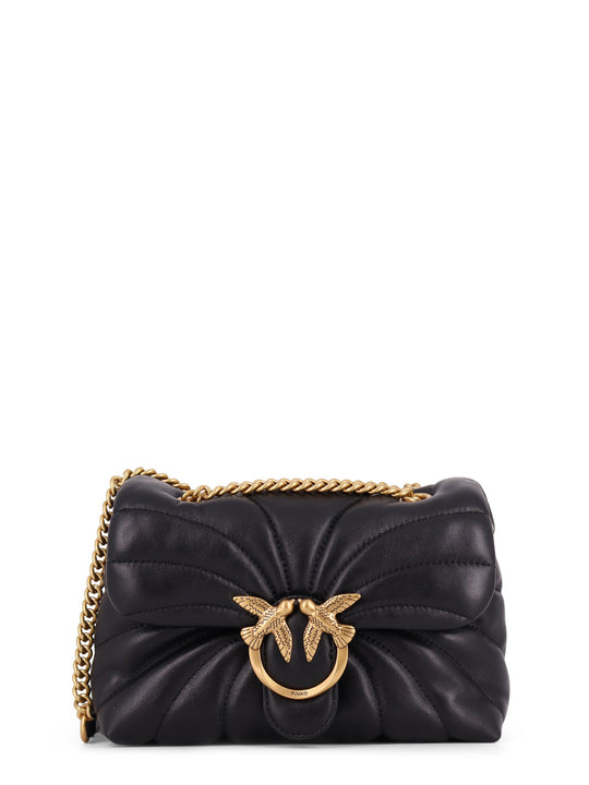 Matelassé Leather Shoulder Bag With Love Birds Buckle