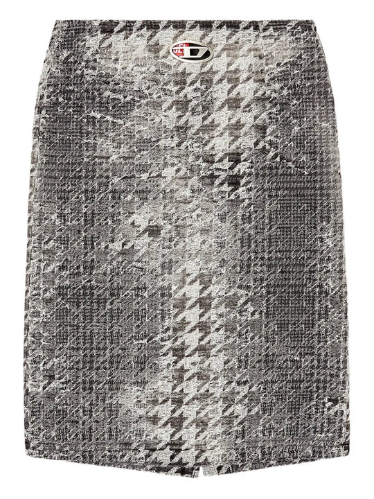 Houndstooth Midi Skirt