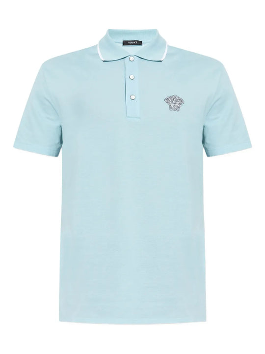 Polo Shirt With Medusa Embroidery