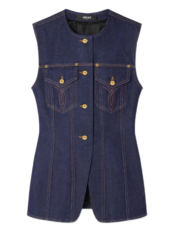 Versace TOP - Blue | 1c3cb7f2b88d55def27987fc2b5afb7cf88f9b7a