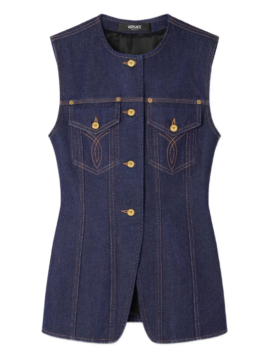 Denim Vest With Buttons