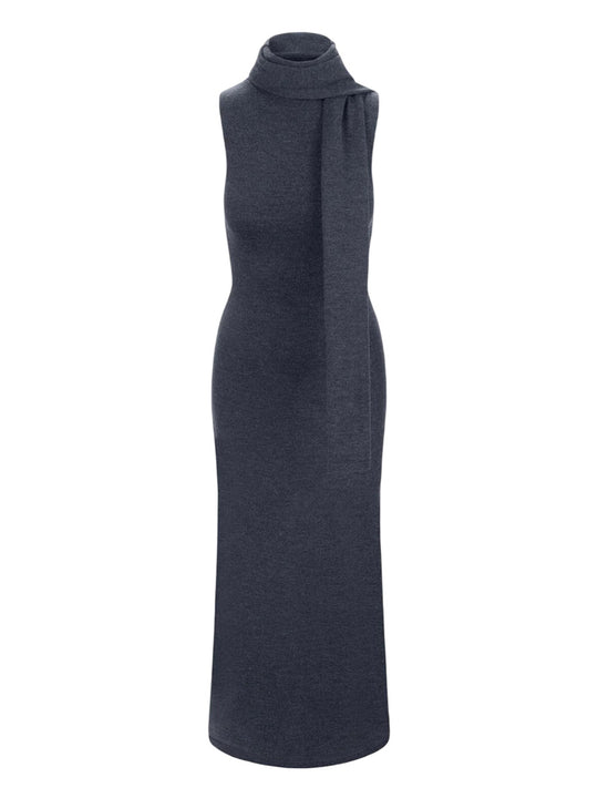 Canal Midi Dress In Charcoal