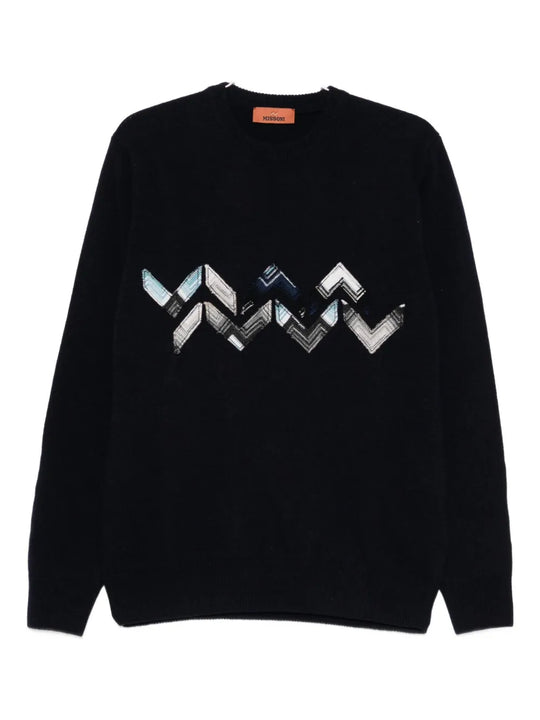 Wool Sweater With Zigzag Detail