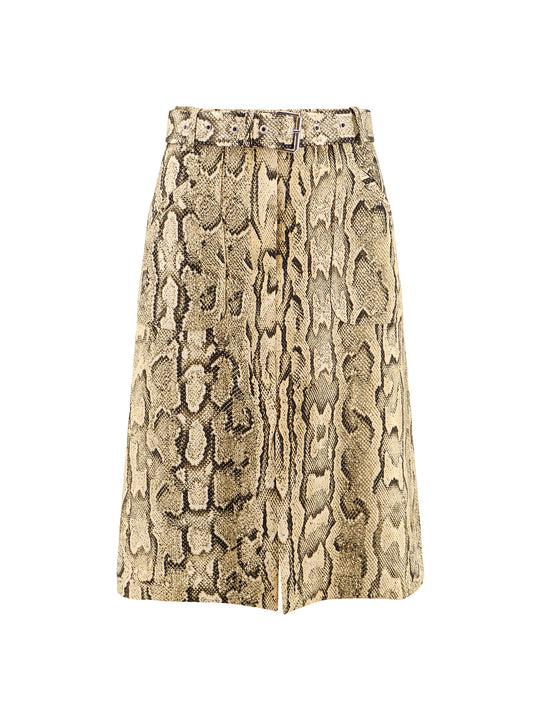 Sheraz Viscose And Cotton Skirt With Reptile Print
