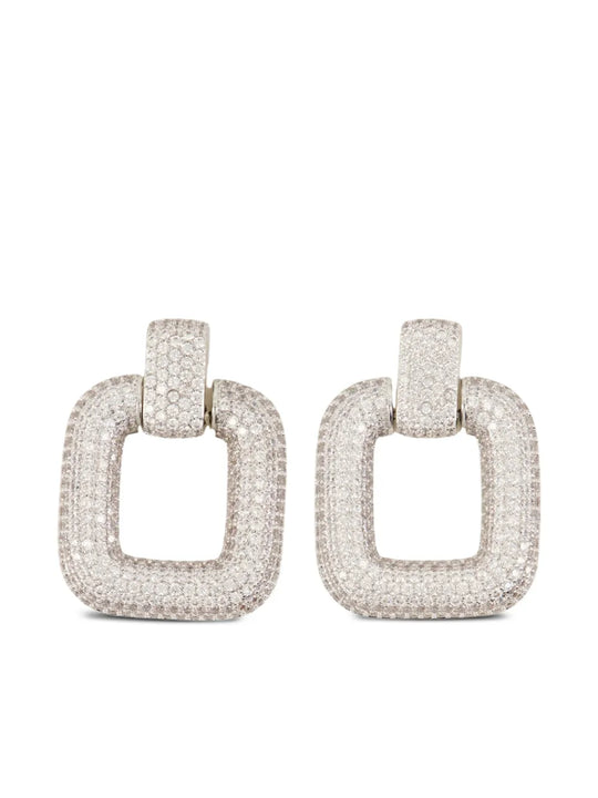 Square Earrings With Crystals