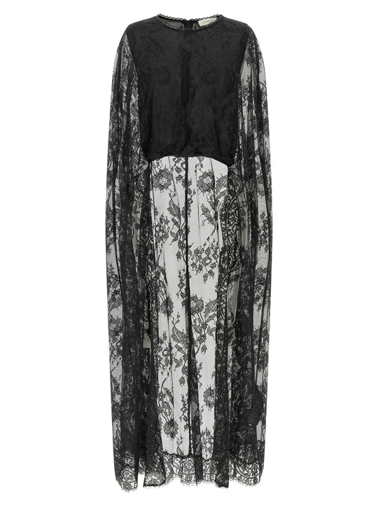 Valiant Lace Caped Top Dresses Black