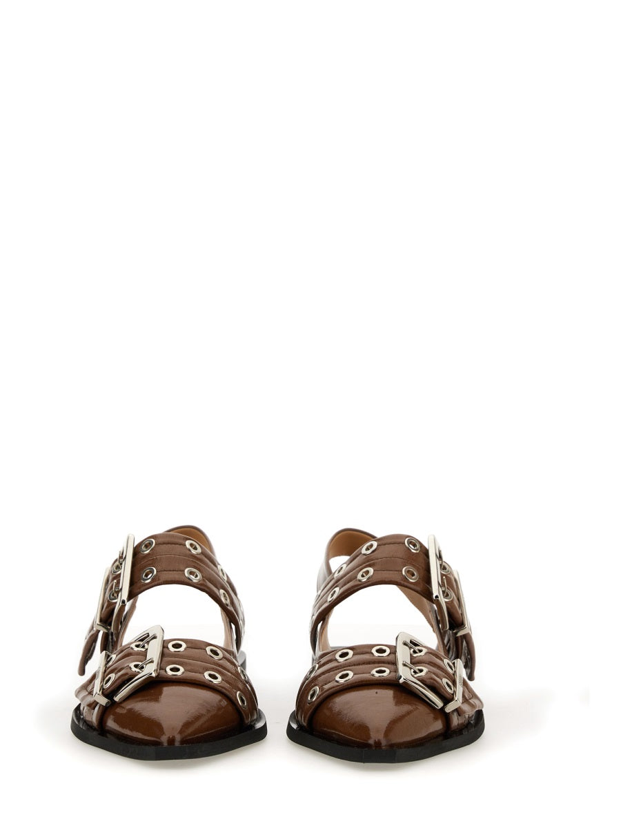 Ganni Flat Shoes - Brown | Wanan Luxury
