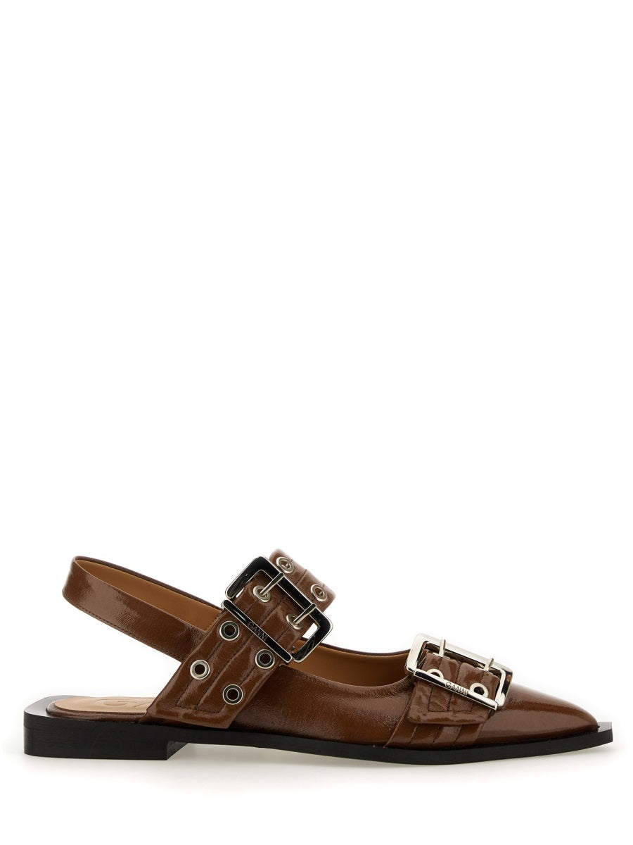 Ganni Flat Shoes - Brown | Wanan Luxury