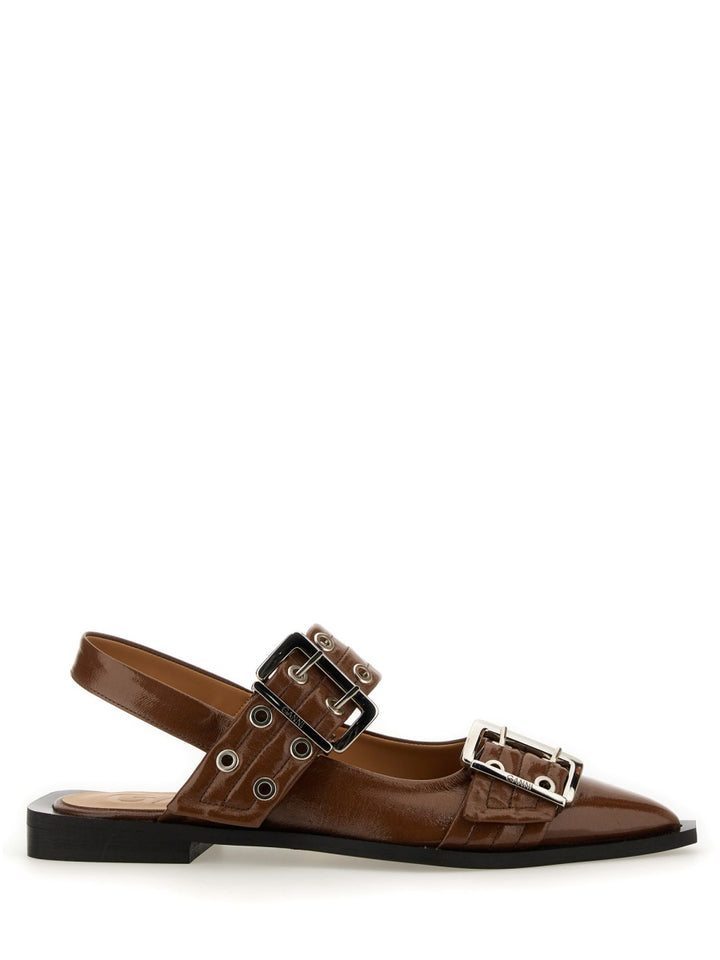 Ganni Flat Shoes - Brown | Wanan Luxury