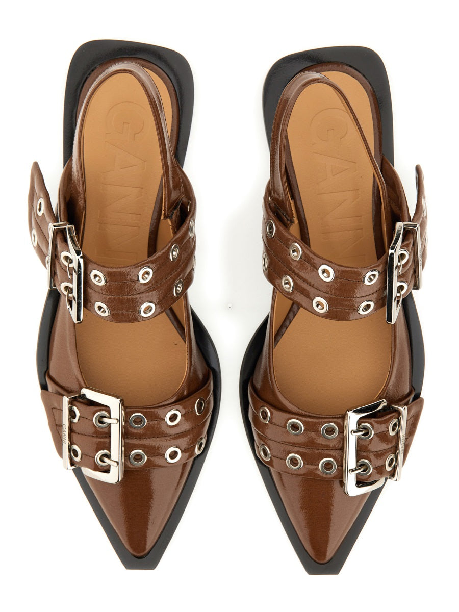 Ganni Flat Shoes - Brown | Wanan Luxury