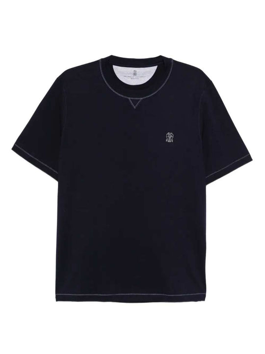 Crew-Neck T-Shirt With Embroidered Logo