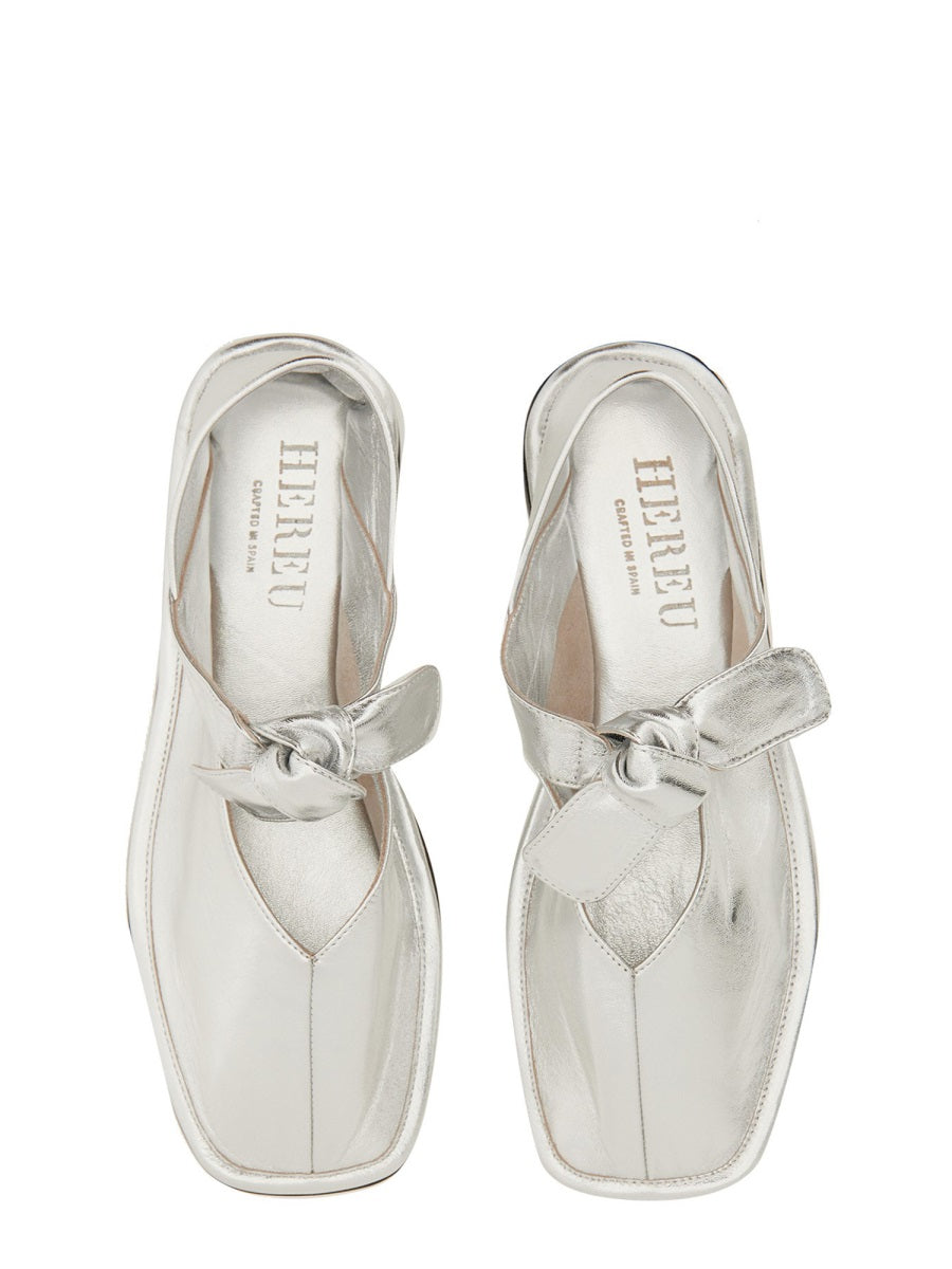 Hereu Flat Shoes - Silver | Wanan Luxury